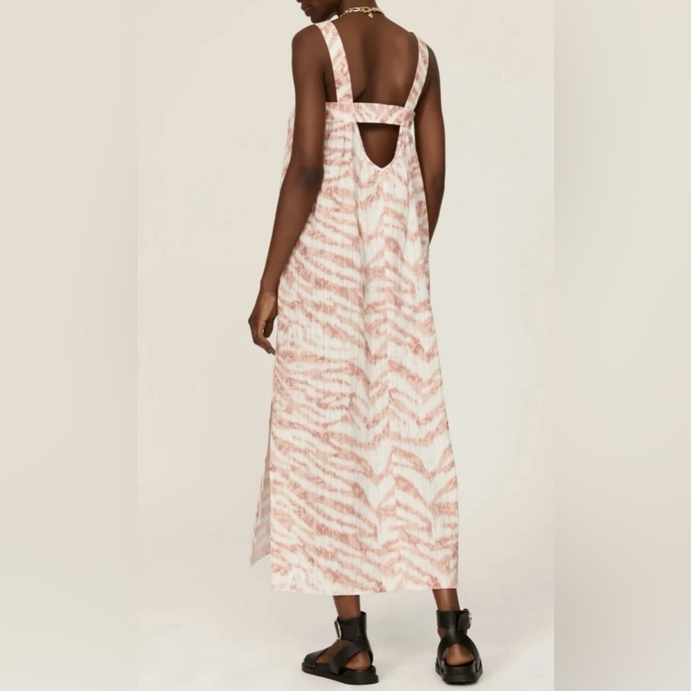 Pink and White Patterned Maxi Dress - Picture 3 of 15